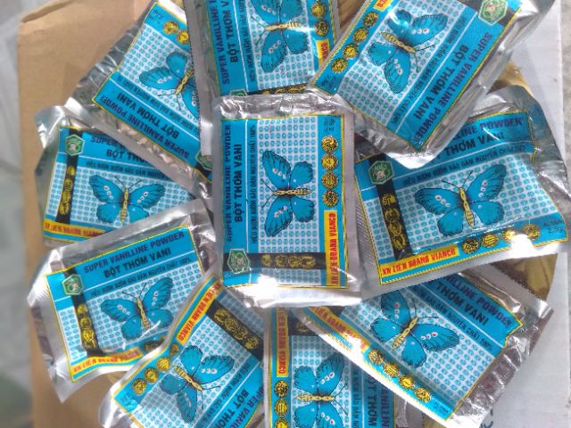 BỘT THƠM VANI NGUYÊN CHẤT HIỆU CON BƯỚM { 10 ống/hộp}