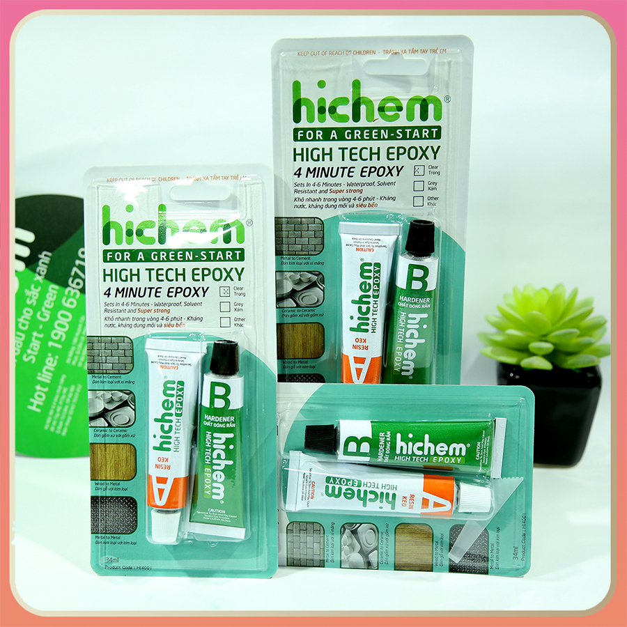 Keo A/B Hichem Epoxy High tech epoxy xám (2 thành phần)