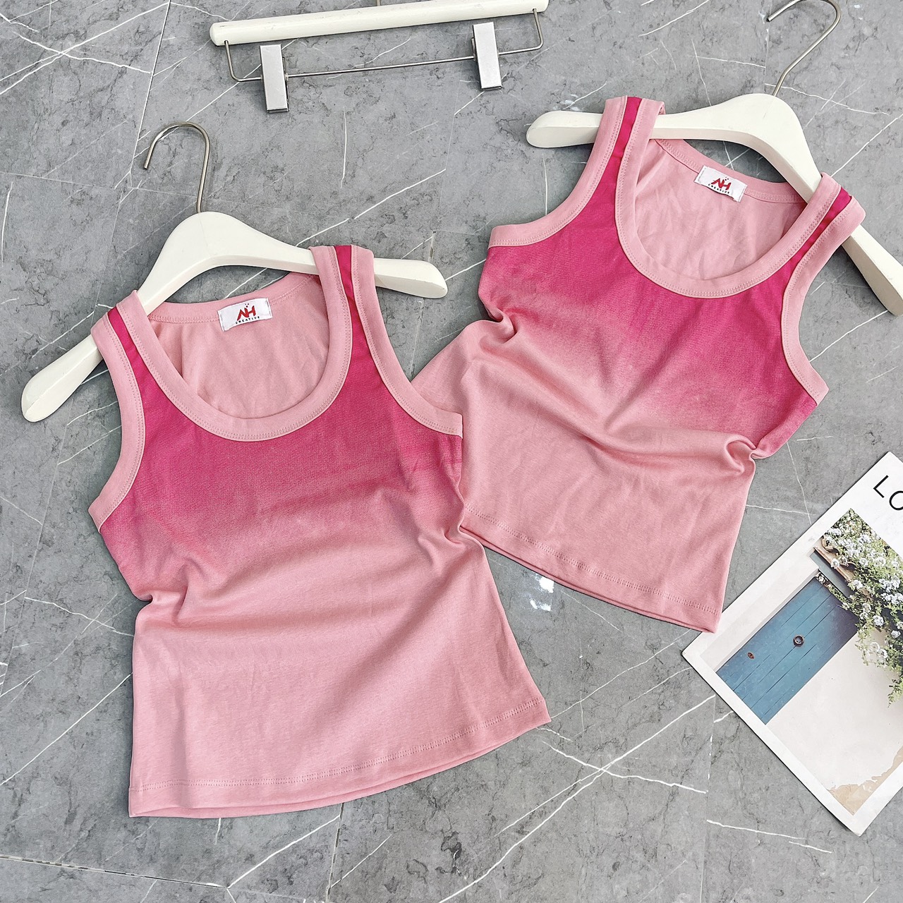 Áo thun nữ ba lỗ ôm body phối loang (A.H)