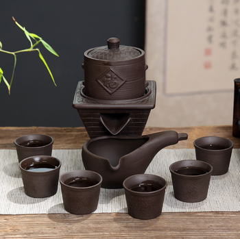 Bộ ấm trà hình cối xay màu nâu