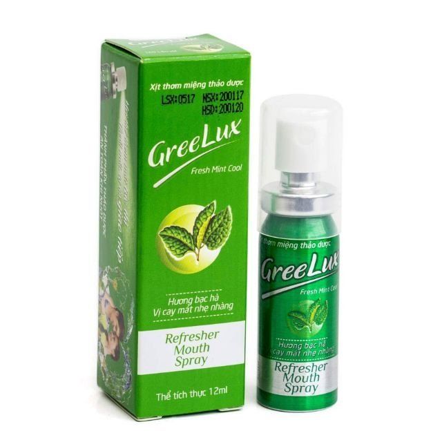 Xịt thơm miệng Thảo Dược Greelux (chai xịt 12ml) - Hương Extra Cool & Fresh Mint Cool