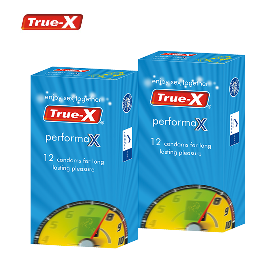 Freeship Combo 2 hộp Bao cao su True-X PerformaX- Extra time kéo dài thời gian ( 24 chiếc)