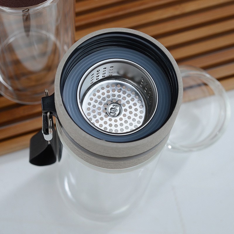 Bình Pha Trà Cao Cấp, Bình Thủy Tinh 2 Lớp Cách - Dung Tích 450ml