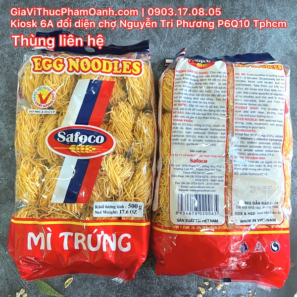 (Thùng 20*500gr)Mì trứng sợi nhỏ Safoco
