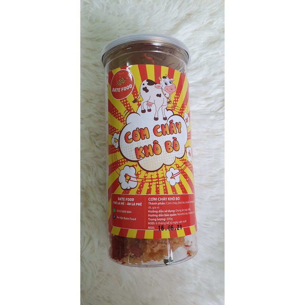 Cơm Cháy Lắc Khô Bò 300g Siêu Ngon Đồ ăn vặt