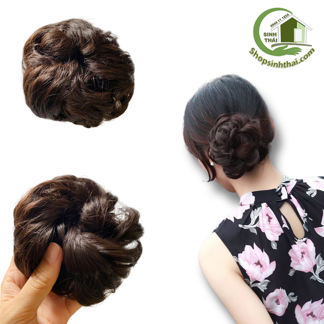Búi tóc giả - Đồ cột tóc giả búi tóc - Búi tóc xù tự nhiên cột búi