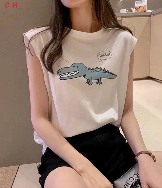Áo ba lỗ cá sấu