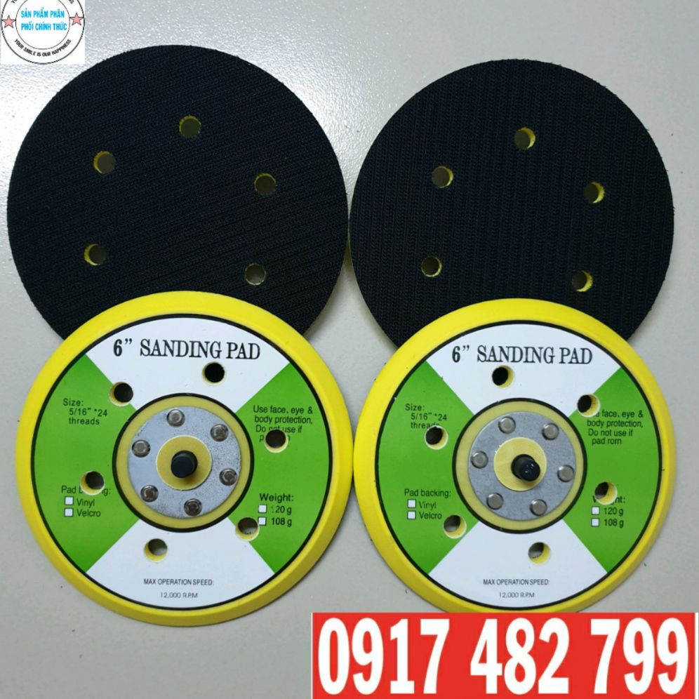 Đế chà nhám tròn 6 inh 150mm 15cm đế gai hay đế lông