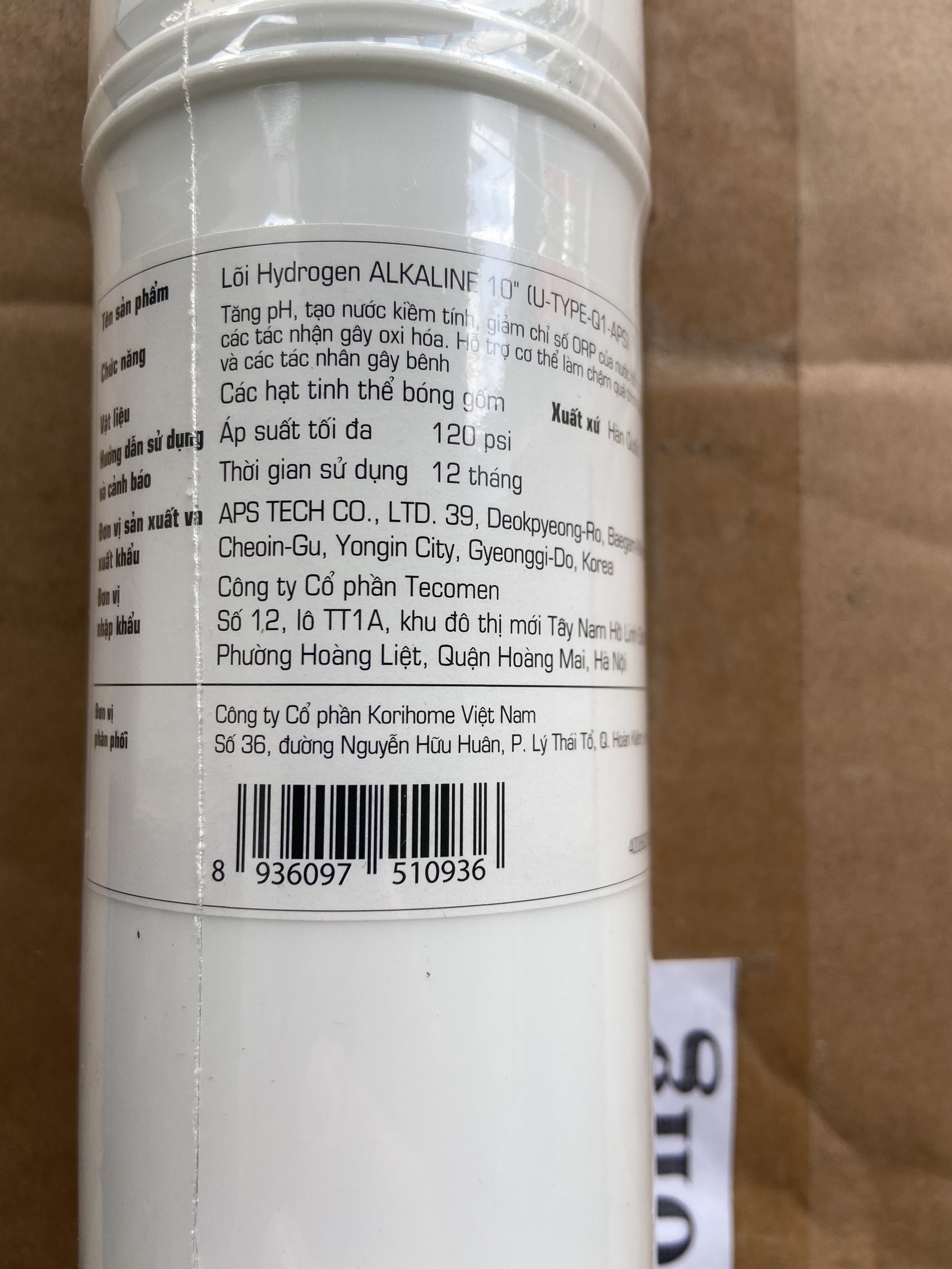Lõi Lọc Nước  Korihome - Hydrogen Alkaline