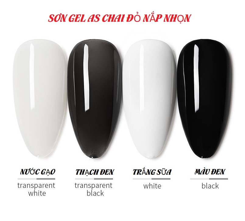 Sơn Gel AS Chai Đỏ Trắng Đen 15ml