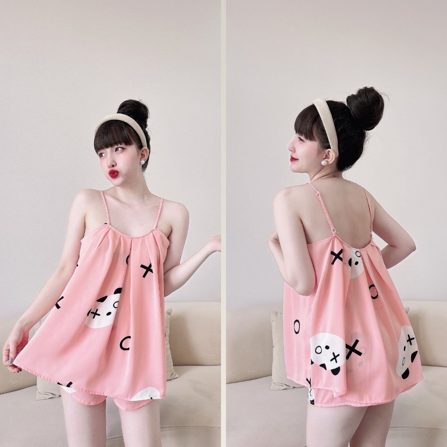Đồ bộ nữ 2 dây đùi mặc nhà chất lụa mango cao cấp siêu mát DĐ3