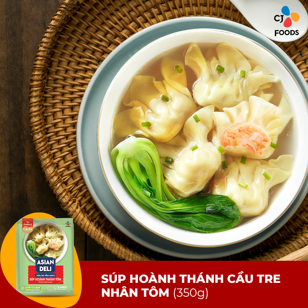 [HCM-HN] Hoành thánh ăn liền Asian Deli đủ vị (Súp hoành thánh, Súp mì hoành thánh)