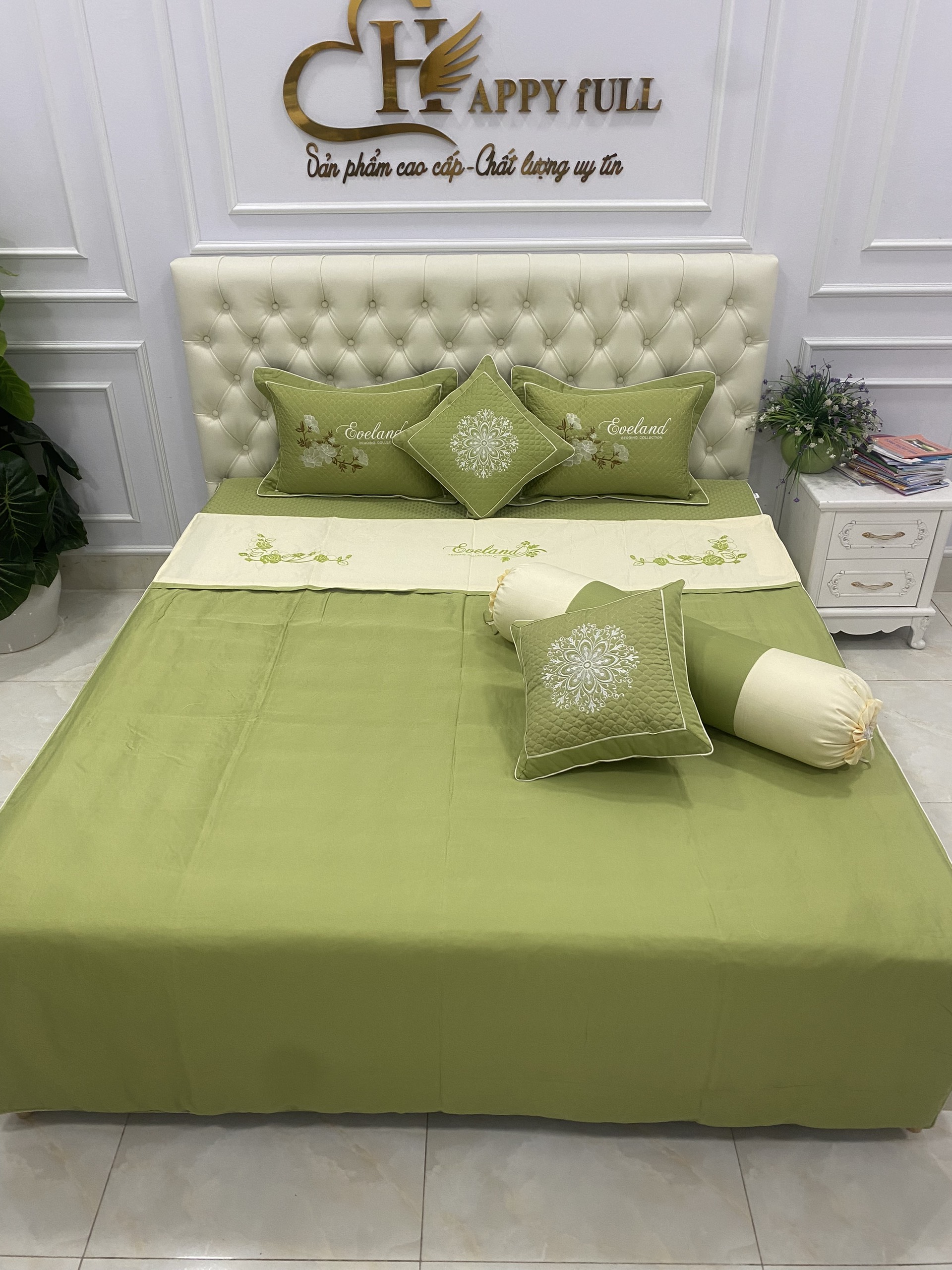 Bộ chăn ga cotton satin poly 7 món trần bông ( được chọn mẫu )