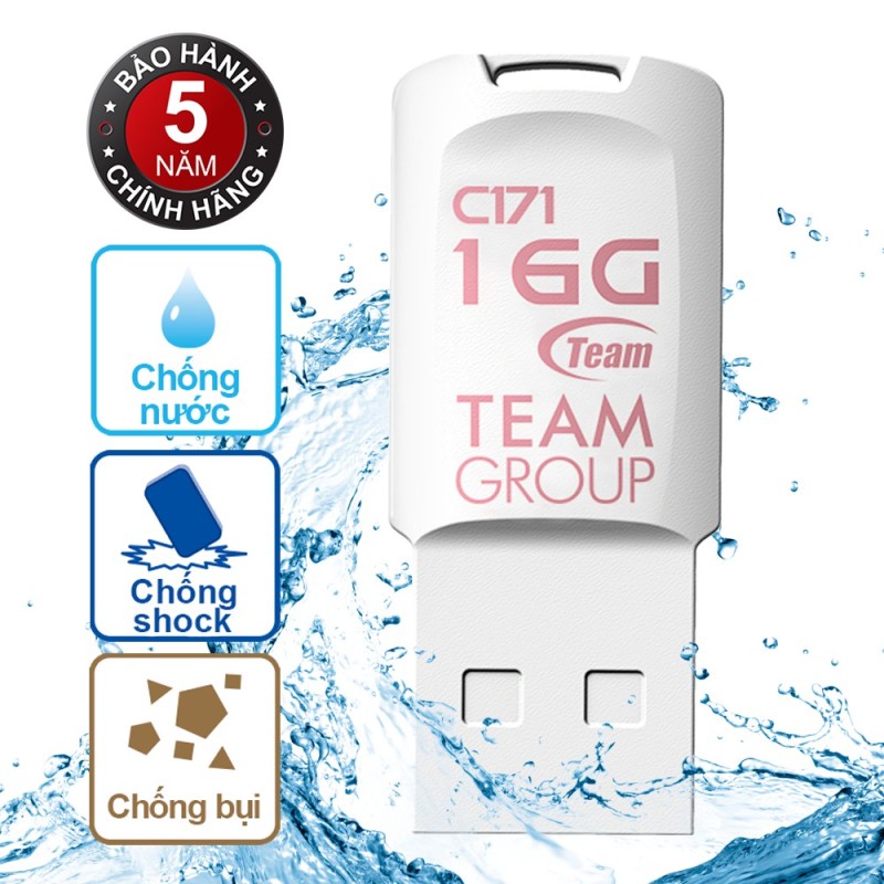 Bảng giá USB 2.0 Team Group C171 16GB chống nước Taiwan (Trắng) - Hãng phân phối chính thức Phong Vũ