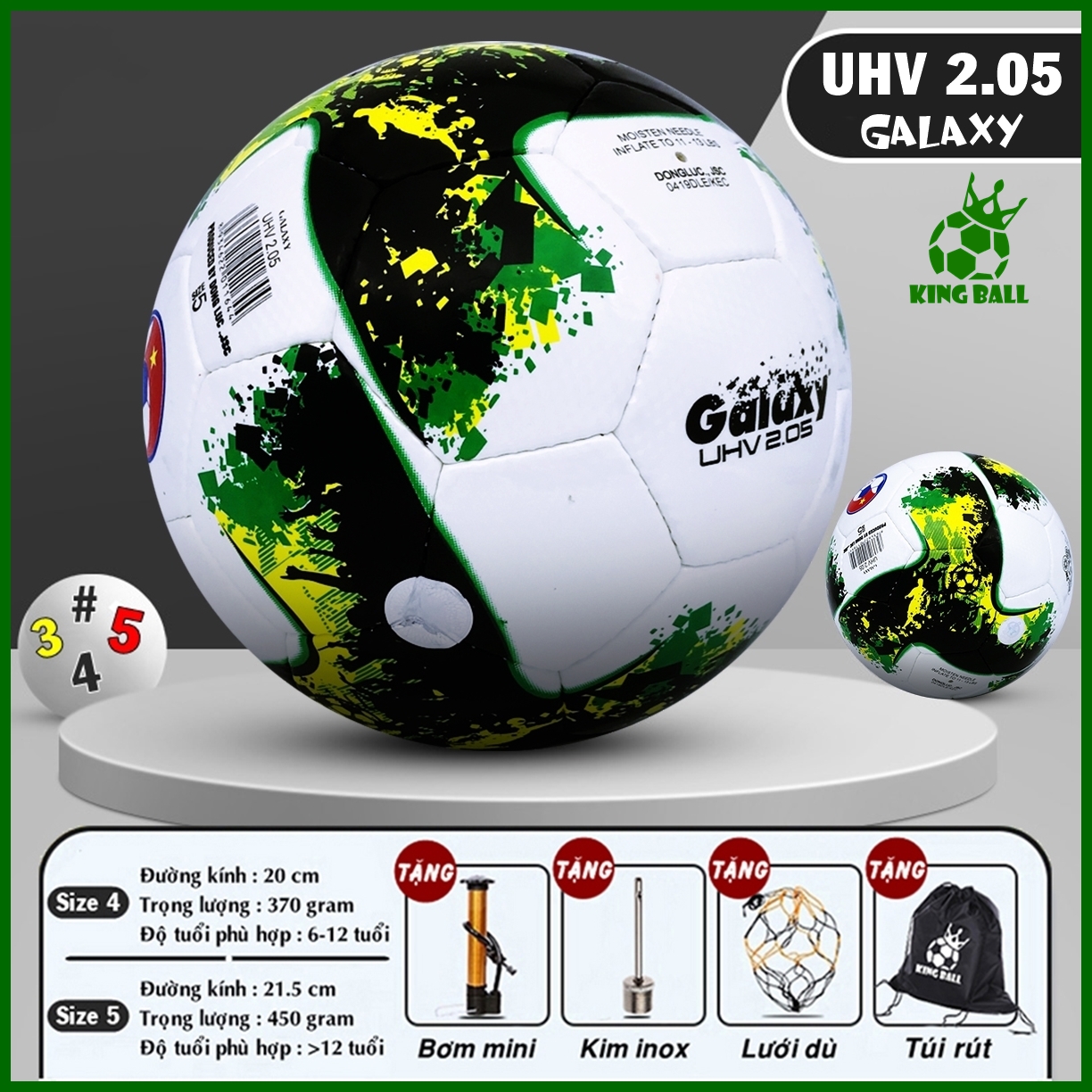 Bóng Đá Động Lực Chính Hãng UHV UCV Trái Banh Da Trẻ Em Người Lớn Thi Đấu Sân Cỏ Nhân Tạo & Tự Nhiên