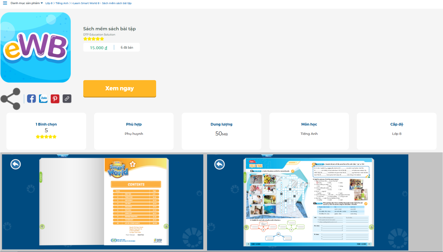 [E-BOOK] i-Learn Smart World 8 Sách mềm sách bài tập