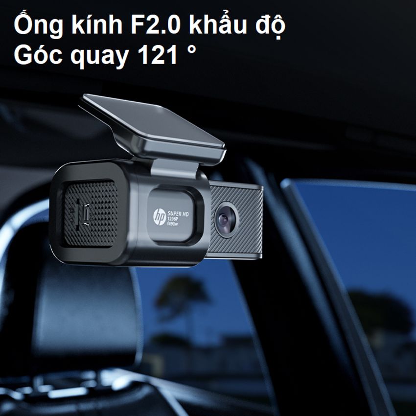 Camera hành trình ô tô độ phân giải 2K, Wifi thương hiệu HP F490W cao cấp