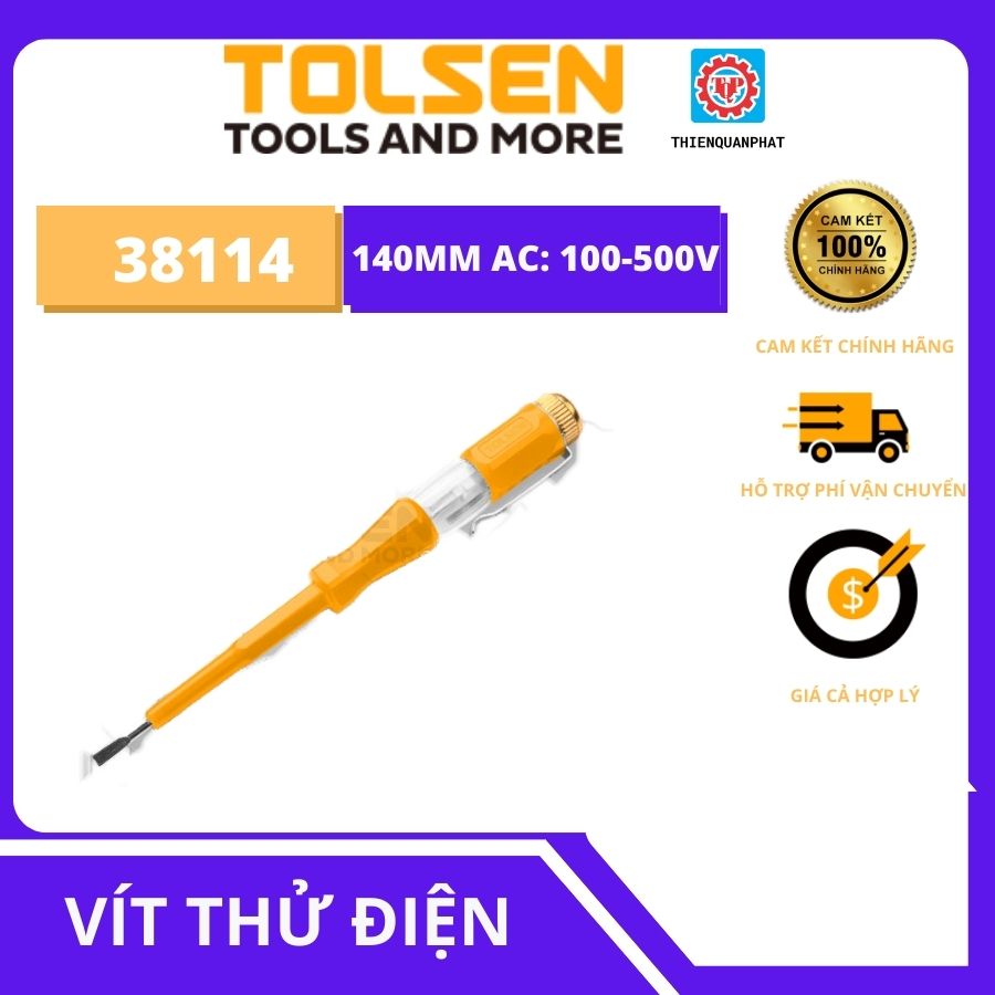 Tua Vít thử điện 140mm Tolsen 38114 chính hãng, gọn nhẹ
