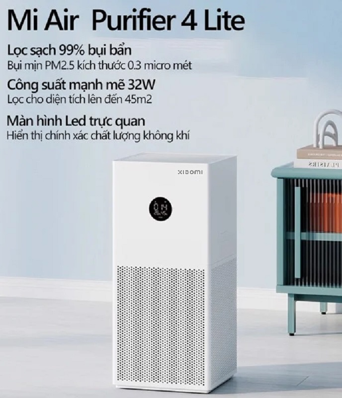 Máy lọc không khí Xiaomi Smart Air Purifier 4 Lite EU BHR5274GL - Hàng chính hãng Digiworld