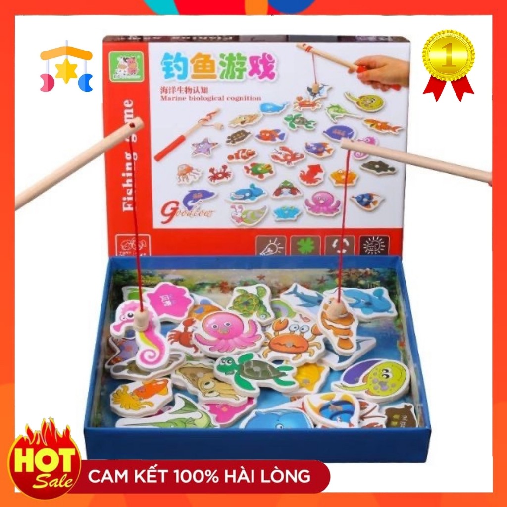 [HCM]Đồ Chơi Câu Cá Nam Châm Gỗ Cho Bé