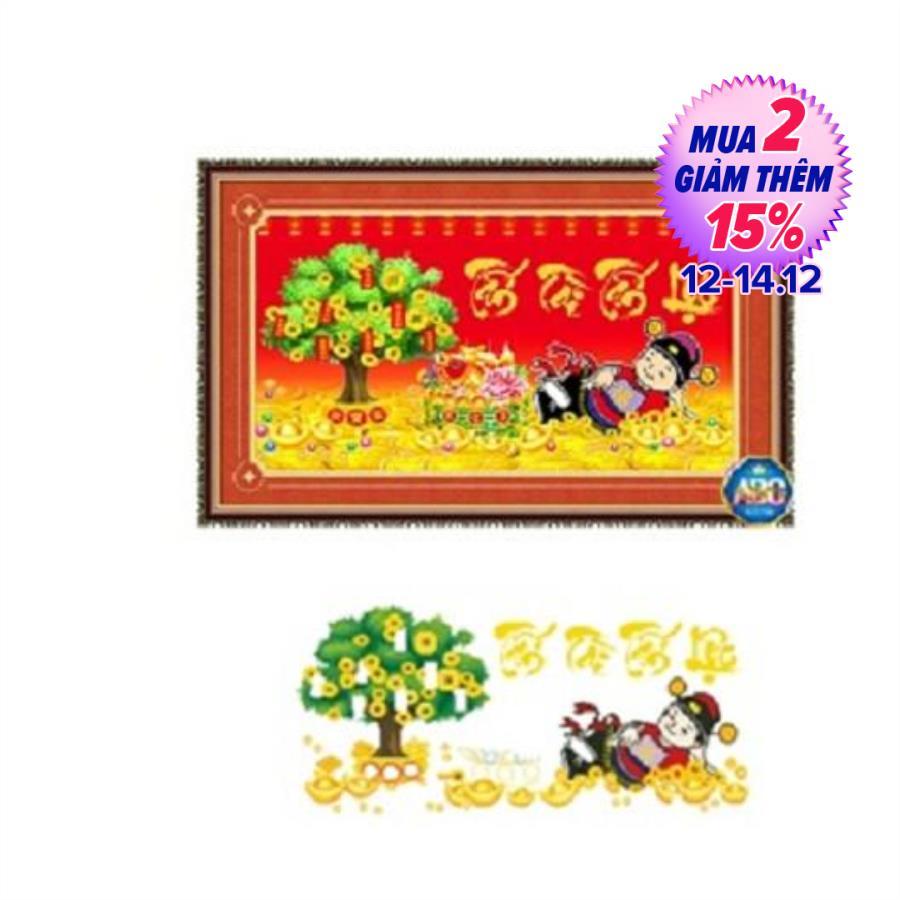 DF300-Tranh đính đá cao cấp tấn tài tấn lộc