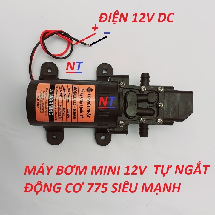 Máy bơm nước mini 12V áp lực cao Lưu lượng nước 8L phút Sử dụng làm bộ