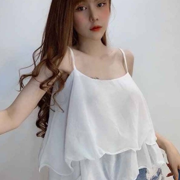 [HCM]Áo kiểu 2 dây voan bèo
