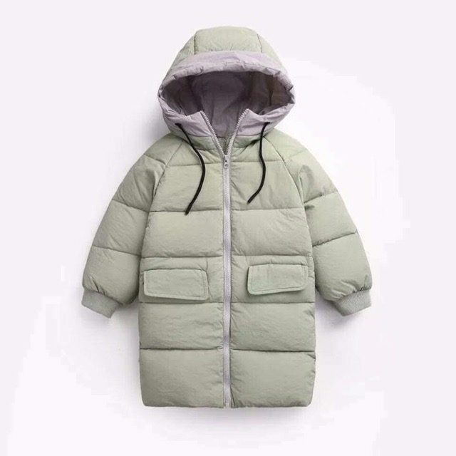 Áo phao lông vũ dáng dài bé trai bé gái size 110