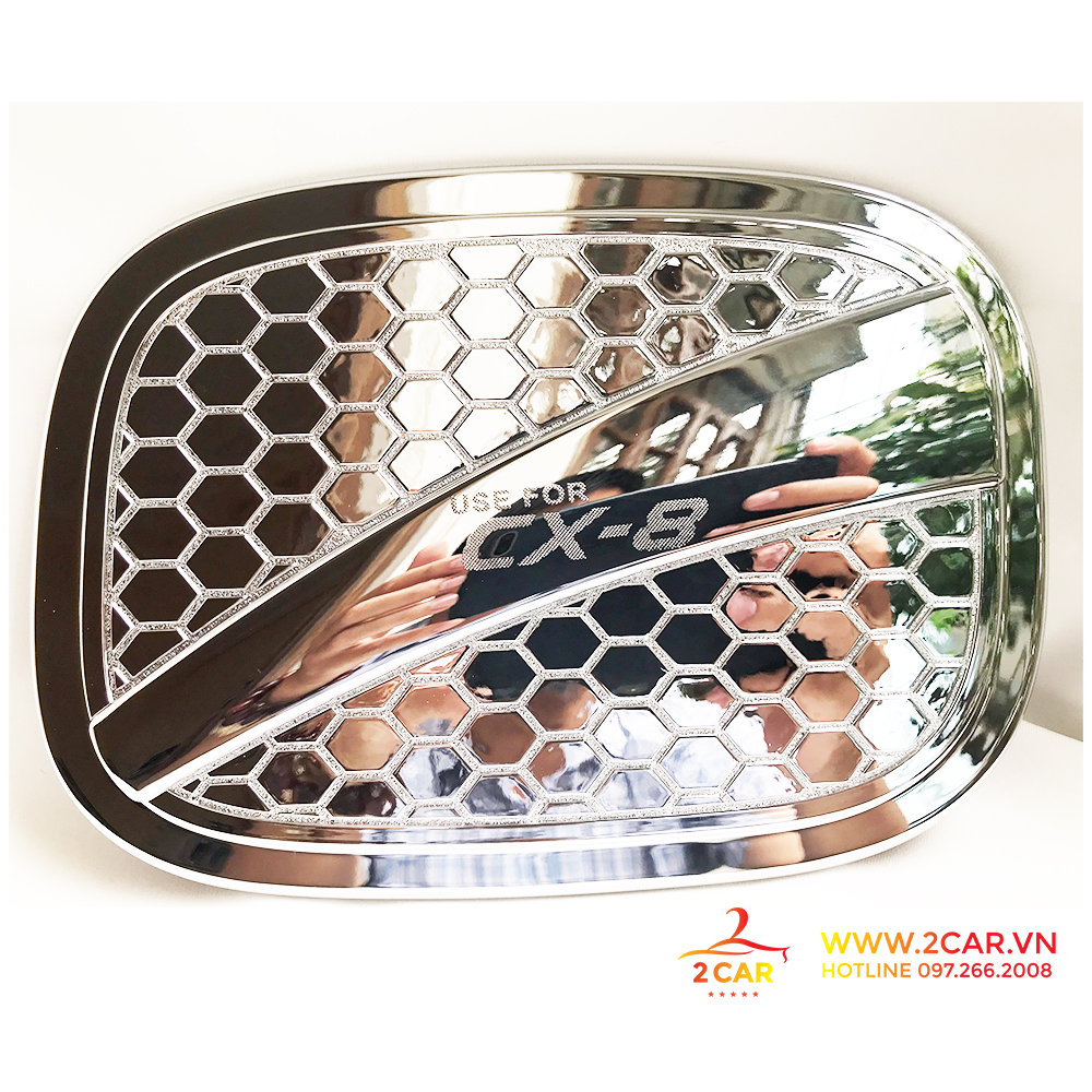 Ốp Nắp Bình Xăng Xe Mazda CX8 2016- 2021, 2022, 2023 mạ crom cao cấp