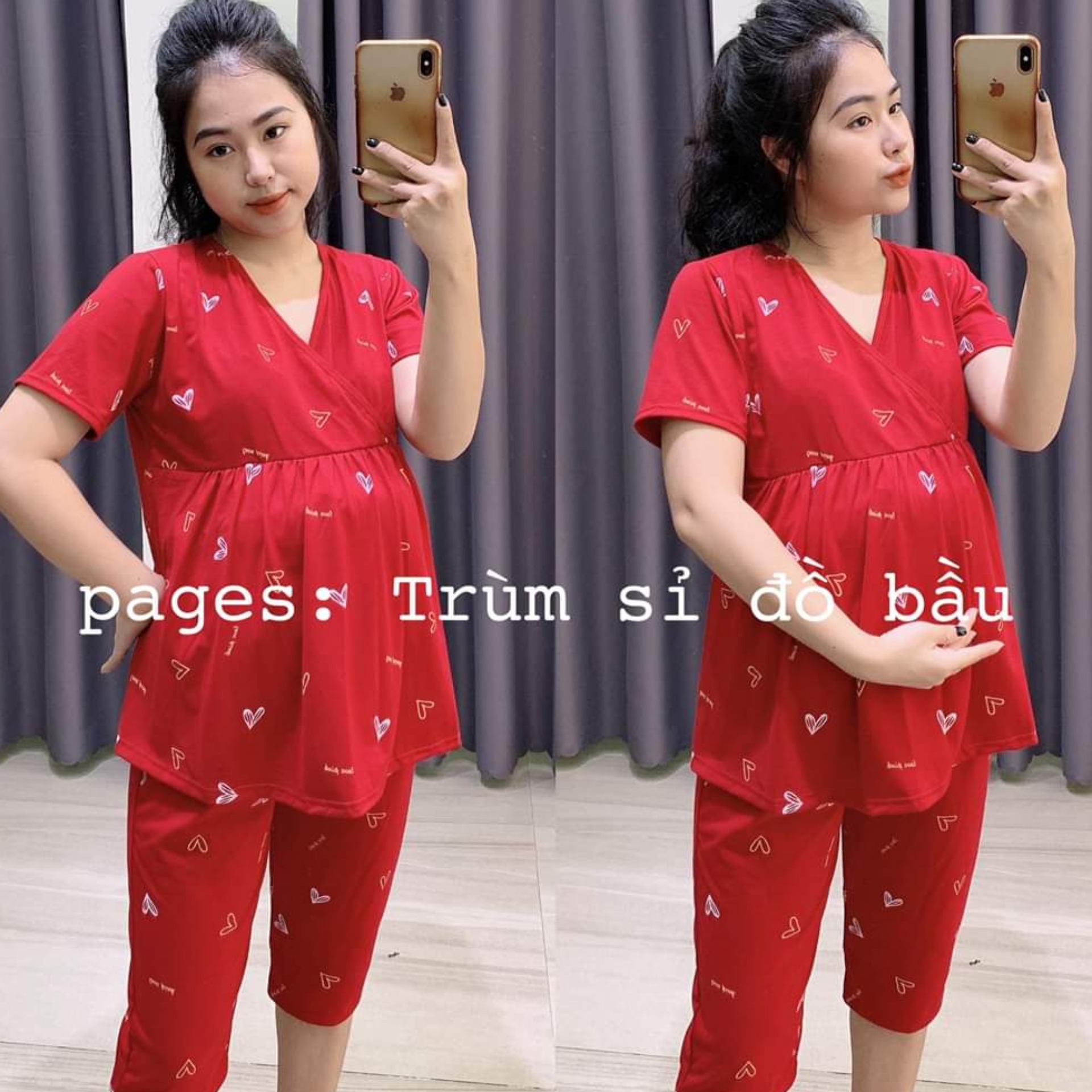 Bộ đồ bầu mặc 2in1 mặc bầu và sau sinh