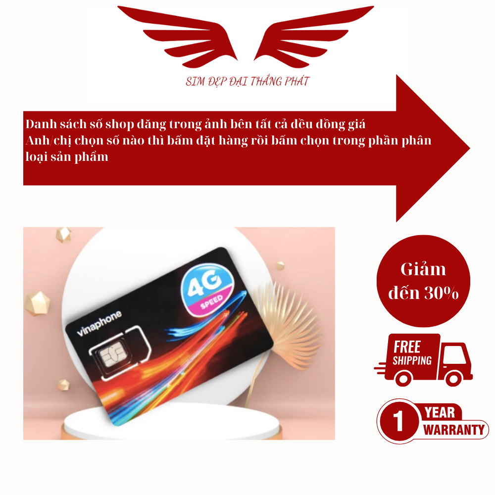 Sim số đẹp Vinaphone sim dễ nhớ, sim phát lộc, sim thần tài sim mới chưa đăng ký chưa kích hoạt