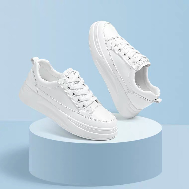 Giày Thể Thao Nữ MEELY Màu Trắng Sneaker Ulzzang Đế Bằng Kiểu Basic - BCA01
