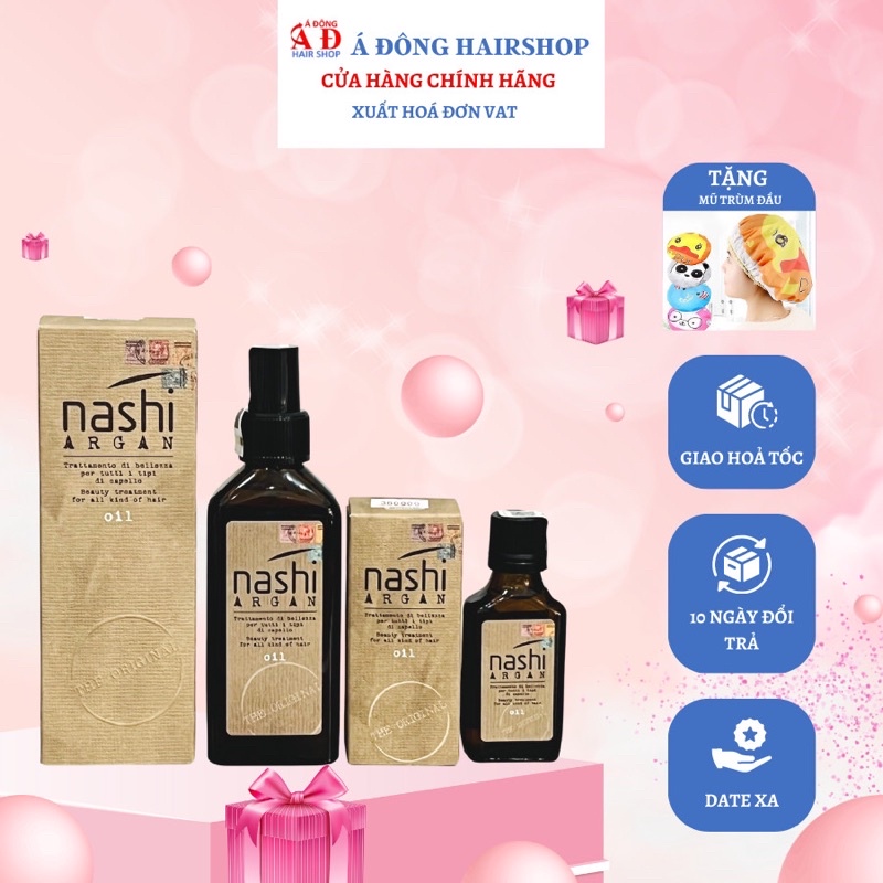 [+Tặng mũ trùm] [VAT] TINH DẦU DƯỠNG TÓC NASHI ARGAN OIL 30ML100ML