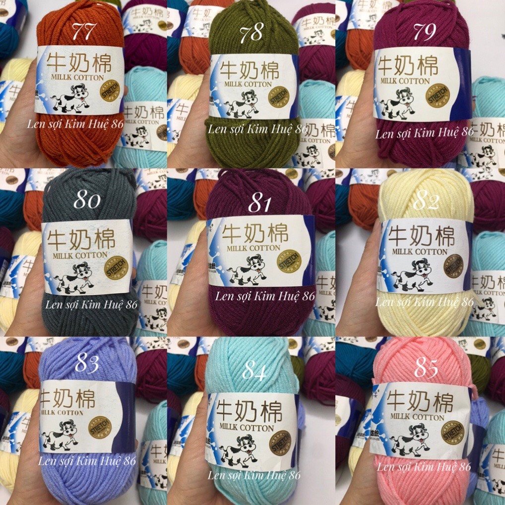 Len milk bò 50gr ( từ màu 51 đến màu 92)