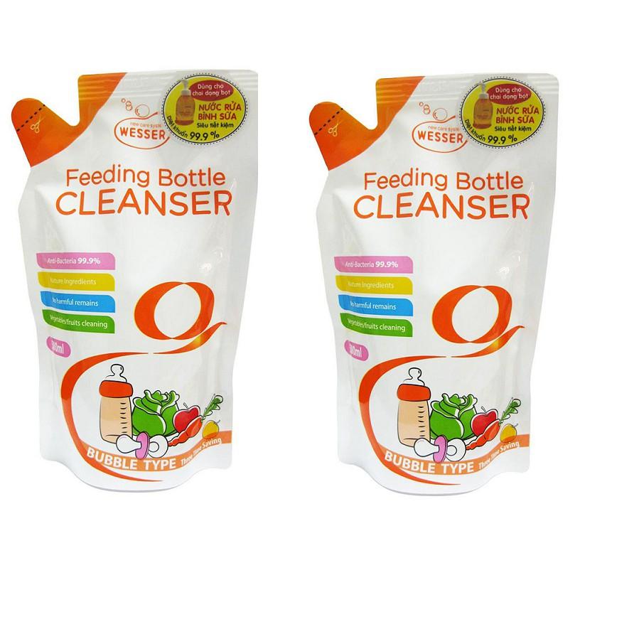 Combo 4 gói Nước rửa bình sữa Wesser 500ml ( túi)