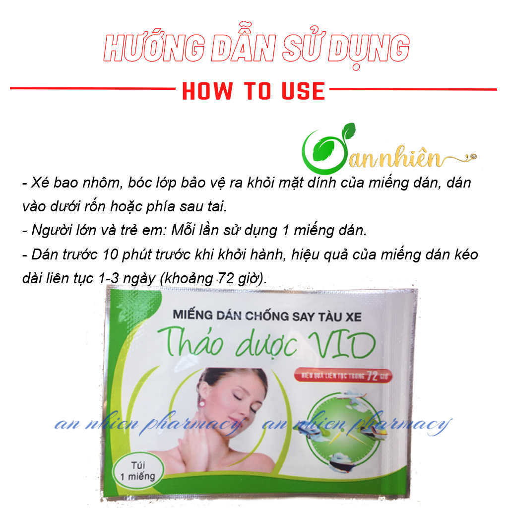 Miếng dán chống say tàu xe thảo dược VIO