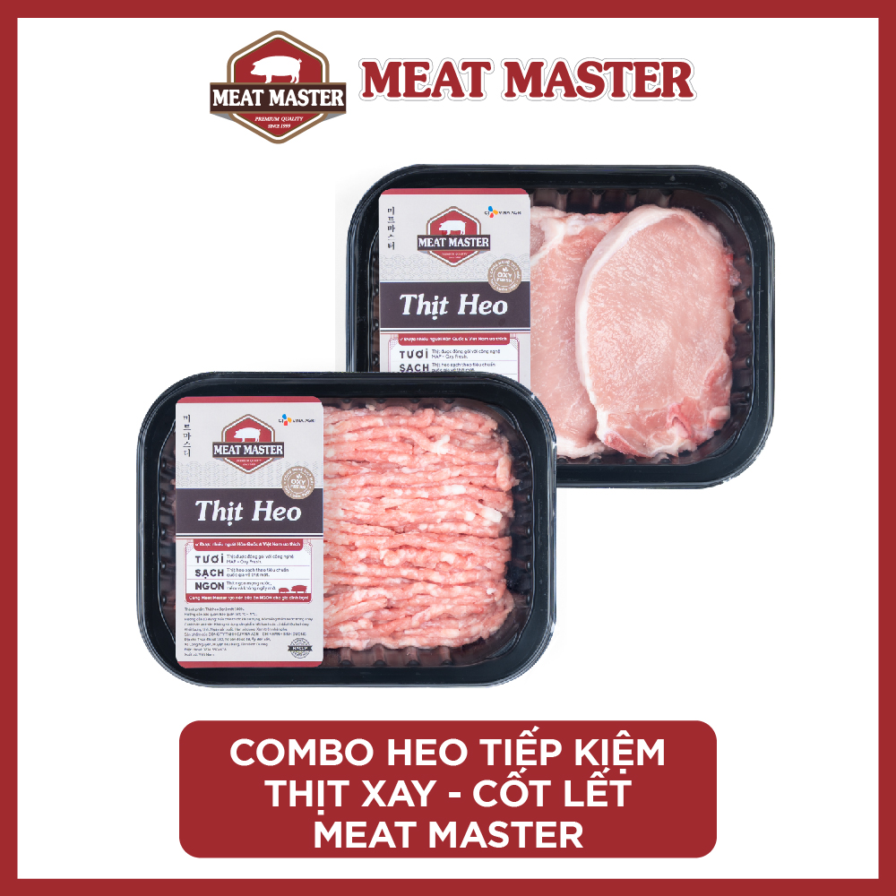 Combo Thịt Heo tiết kiệm Thịt xay - Cốt lết Meat Master ( 400 G ) - Thịt mát ngon ngọt thịt, mềm mọng -
