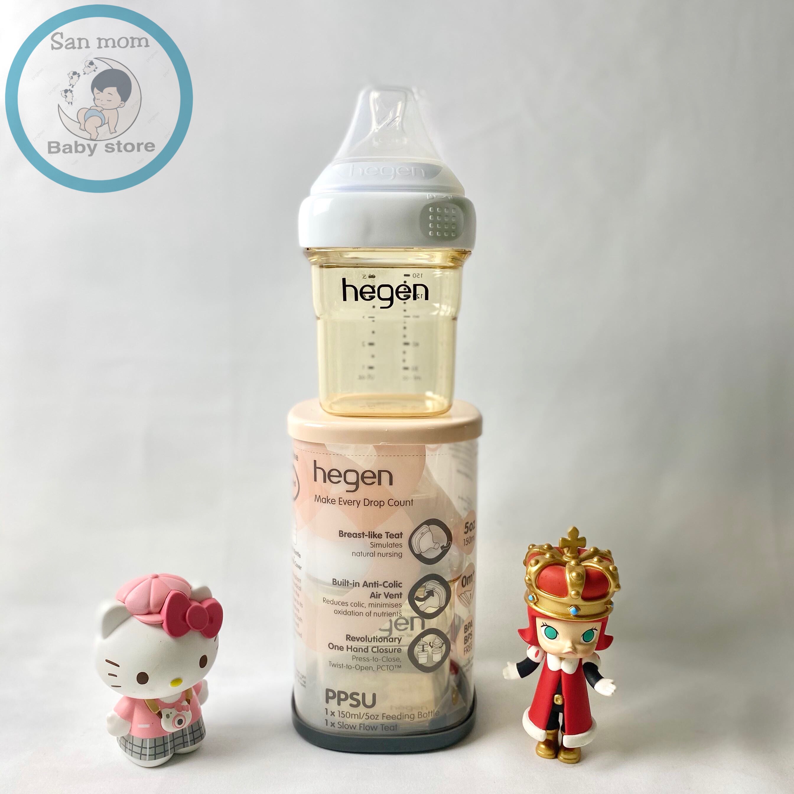 Bình Sữa Hegen Chính Hãng 150/240/330 ML Nhập Khẩu Singapore Cho Bé Sơ Sinh Đến 9 Tháng Tuổi