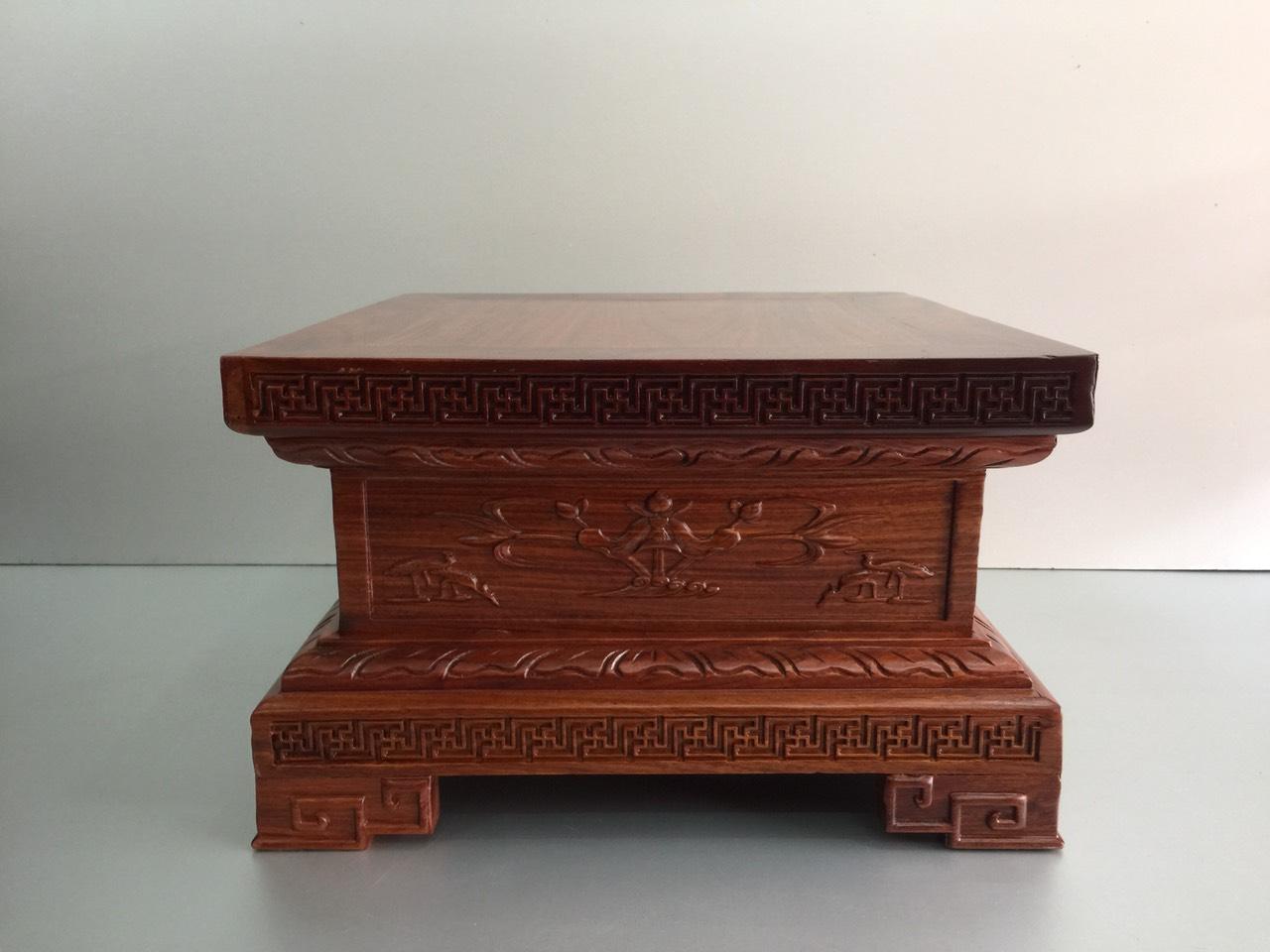 Đôn Kê Tượng Gỗ Hương - Đế Kê Bình Hoa