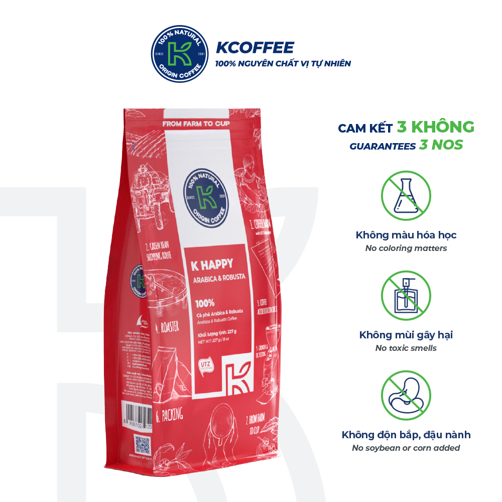 Roasted and Ground Coffee Specialty Pure Filtered Coffee K Coffee K Happy 227g