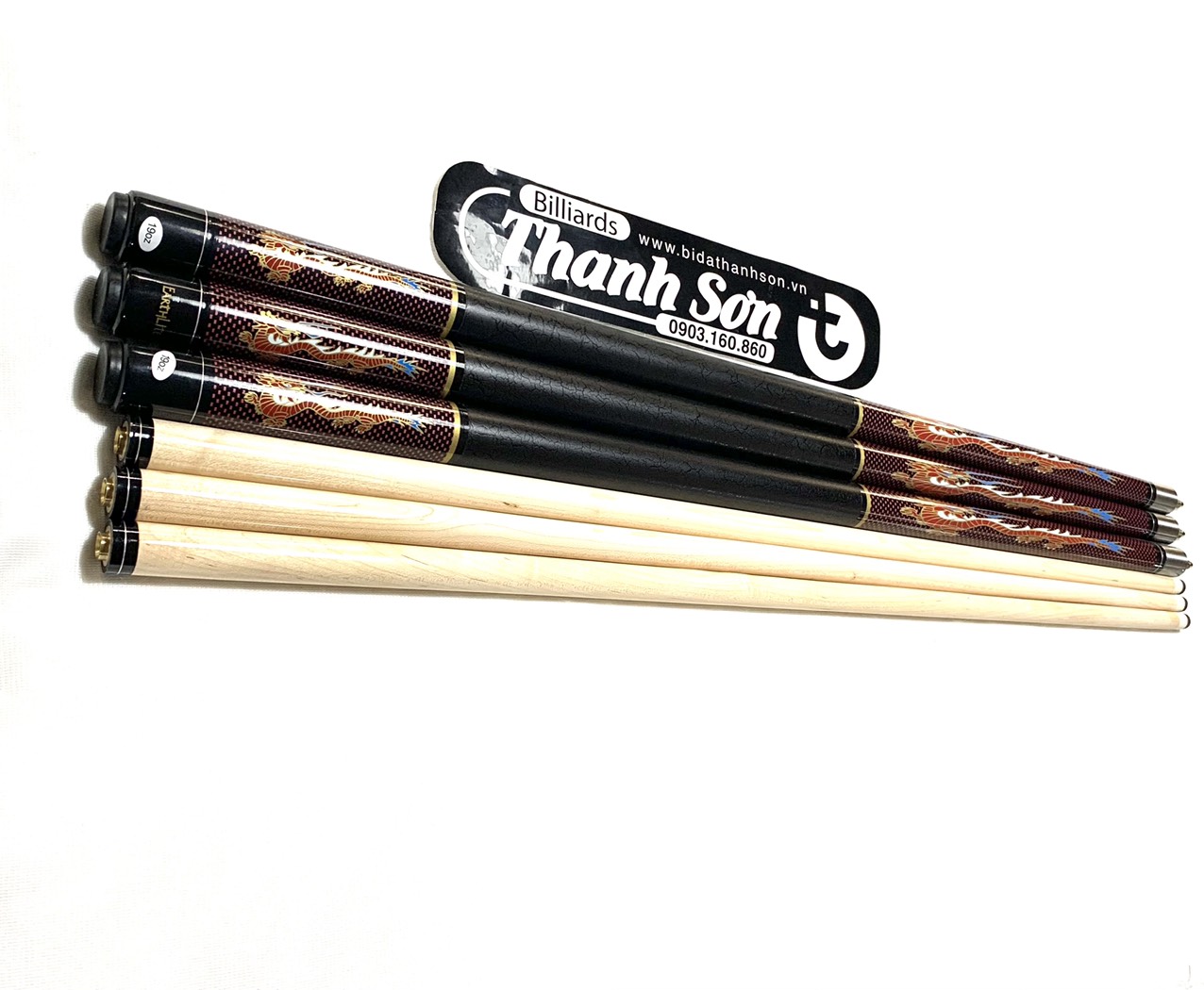Combo cơ BiDa 3C EARTLITE Phiên bản RỒNG(Đầu cơ Nhật)