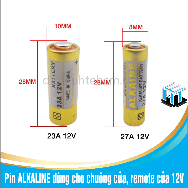 Pin alkaline dùng cho chuông cửa, remote cửa 12v