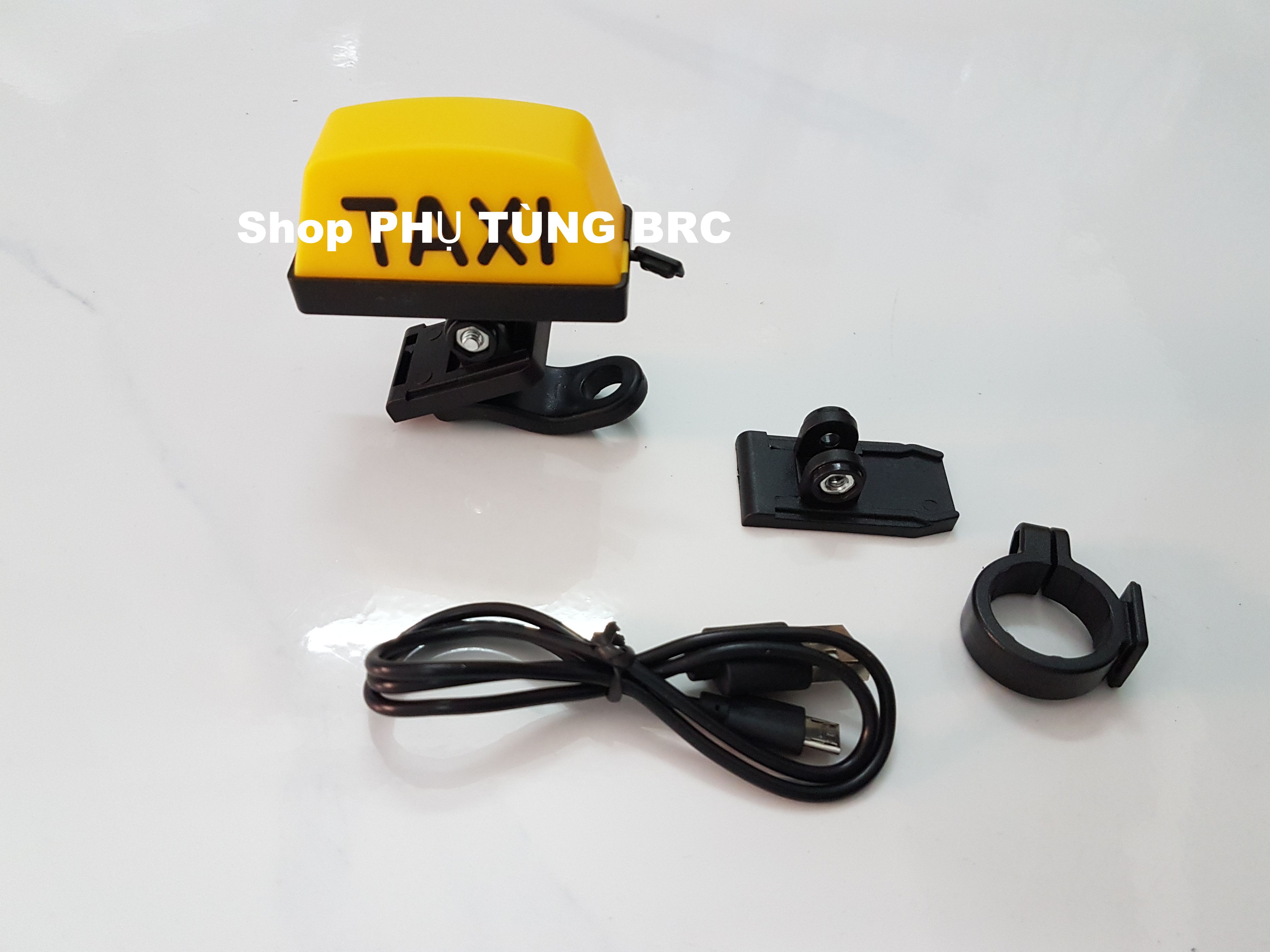 Đèn LED TAXI gắn chân kiếng xe máy ( đèn có 4 chế độ sáng, dùng pin sạc, kèm dây sạc cổng USB)