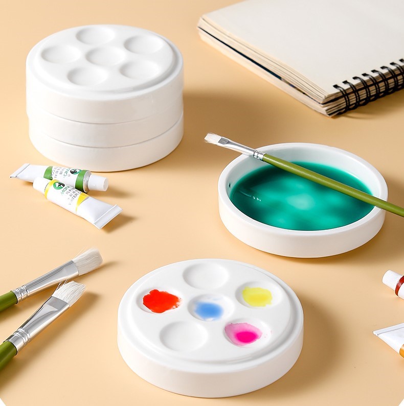khay pha màu bằng sứ - palette sứ pha màu