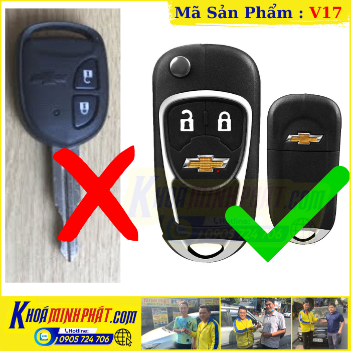 Vỏ Chìa khoá xe Chevrolet Spark Độ Gập