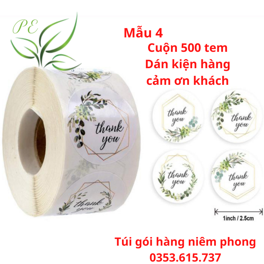 500 Tem Nhãn Dán Gói Hàng/ Sticker Thank You