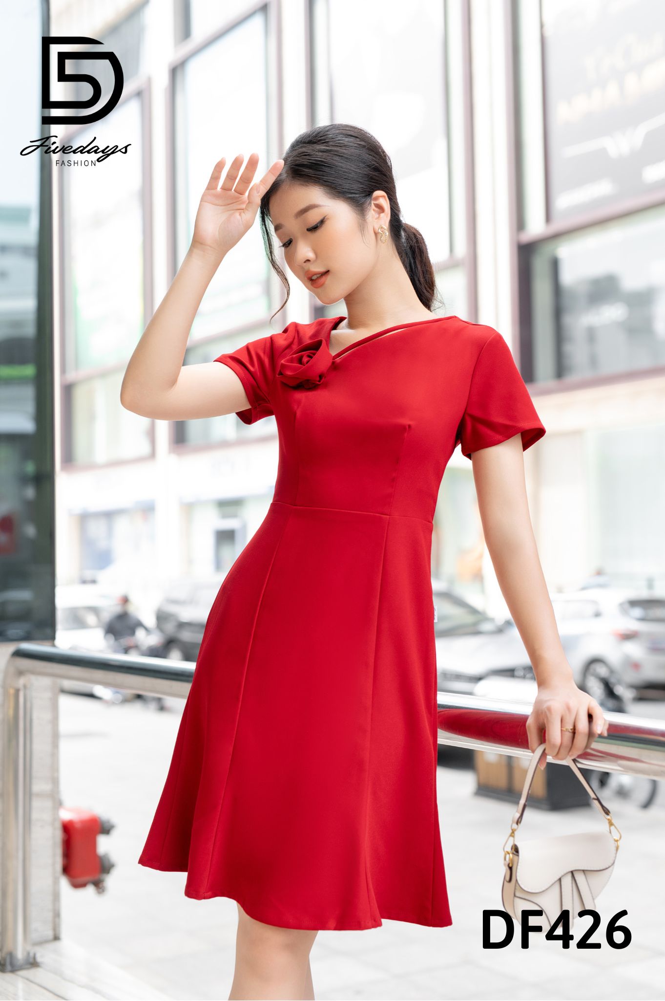 Fivedays - Đầm đuôi cá cuốn hoa