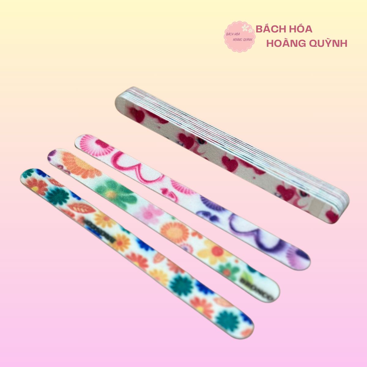 Combo 5 cây dũa  móng tay,móng chân 2 mặt hình hoa dễ thương.