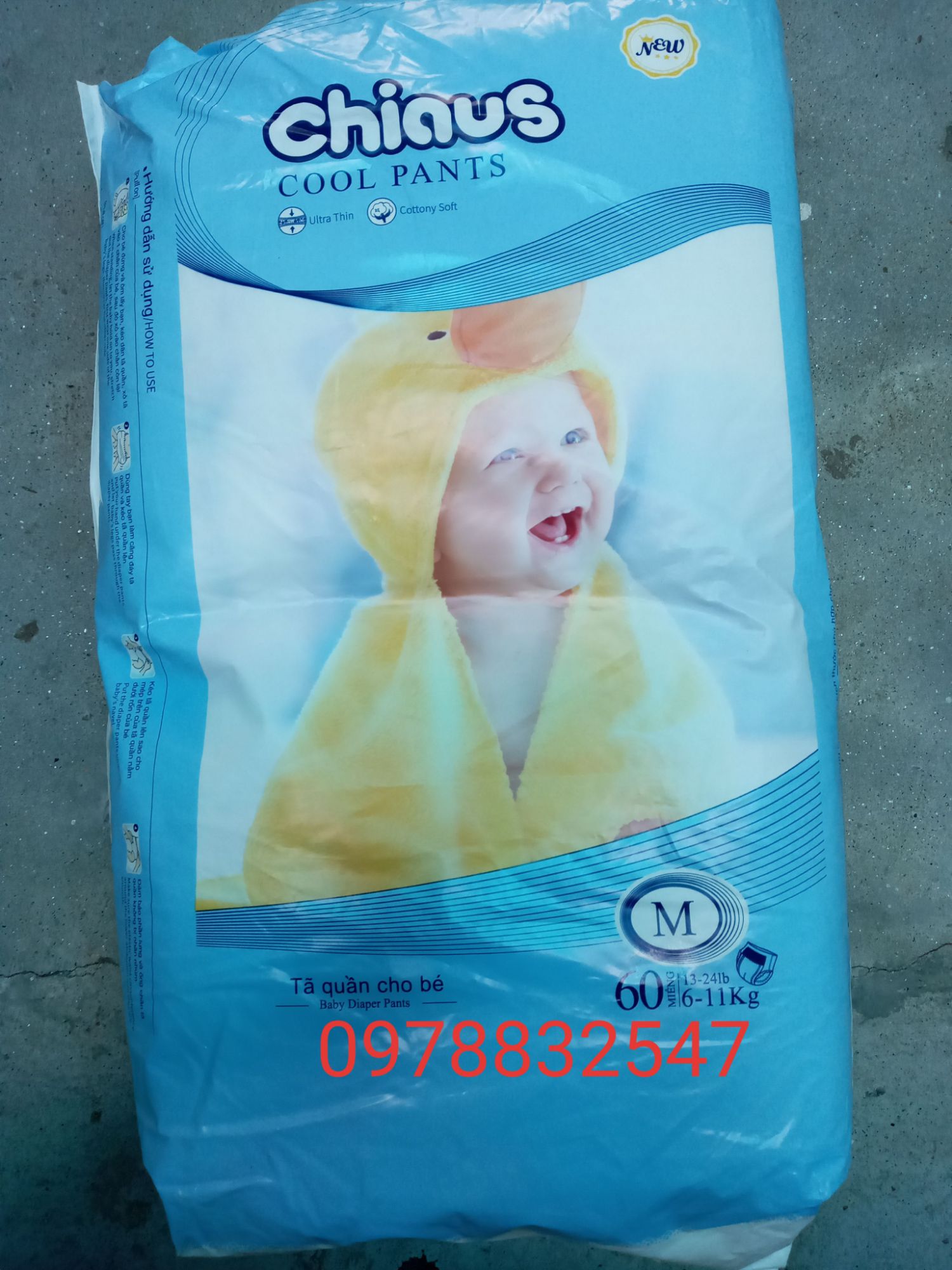 Bỉm quần chiaus M60 miếng tã cho bé