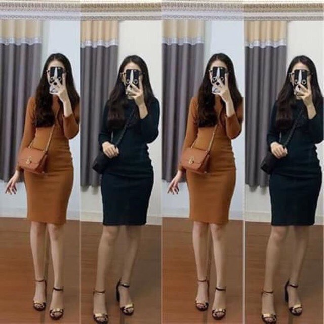 Đâm Len Body Cổ Tròn Body Tôn Dáng Co giãn 4 chiều